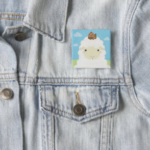 Barn Buddies - Sheep & Chick 15 Cm Square Badge