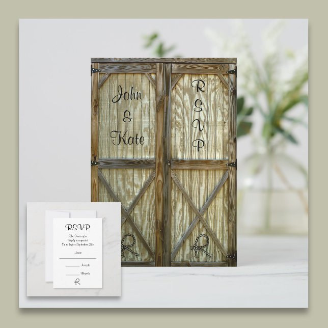 Barn Door Country Wedding RSVP (Creator Uploaded)