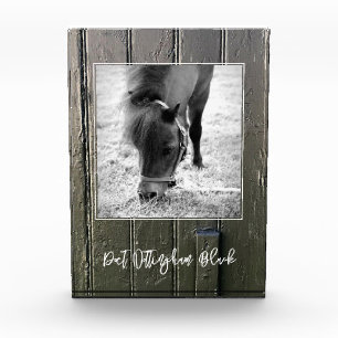 Barn Door HORSE NAME Rustic PHOTO Art Equestrian Block