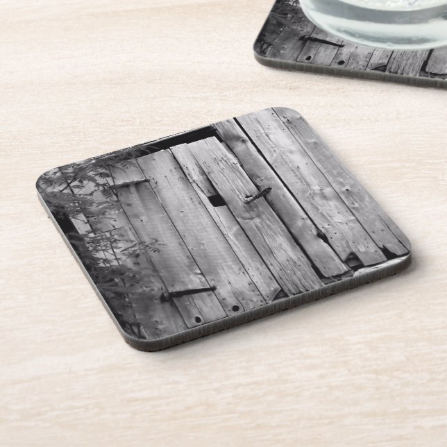 Barn Door in Black and White  Coaster (Left Side)