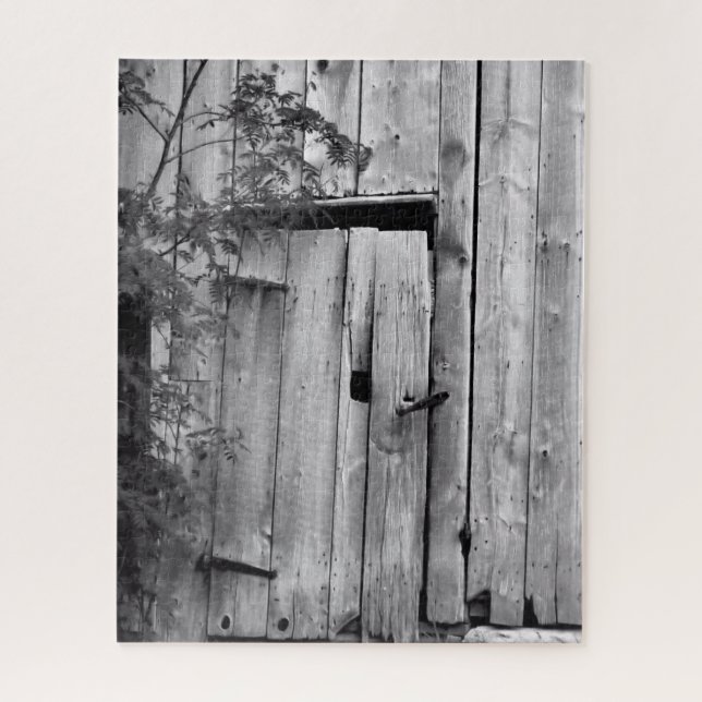 Barn Door in Black and White  Jigsaw Puzzle (Vertical)
