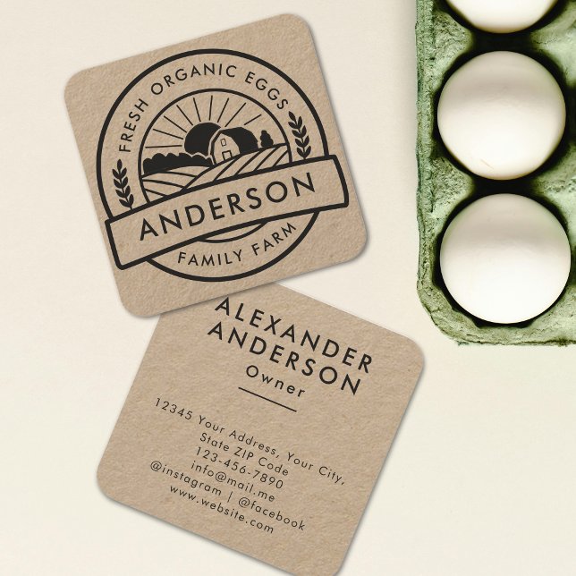 Barn Family Farm Farmer Round Decorative Square Business Card (
Barn Family Farm Farmer Round Decorative Square Business Card)