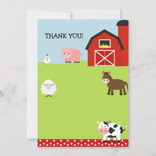 Barn Farm Barnyard Thank You Notes