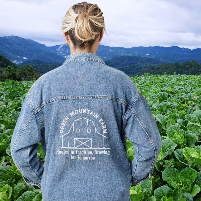 Barn Farm Name Slogan Business Denim Jacket (Creator Uploaded)