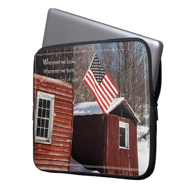 Barn Flag Patriotic Reminders All Around Laptop Sleeve (Front Left)