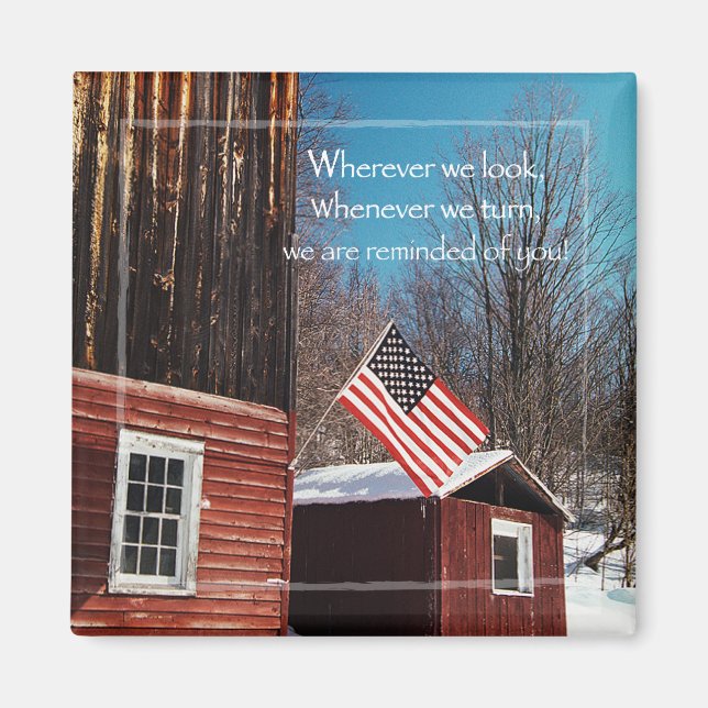 Barn Flag Patriotic Reminders All Around Magnet (Front)