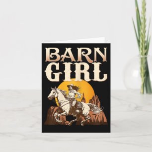Barn Girl I Equestrian Pony Horse Fan Card