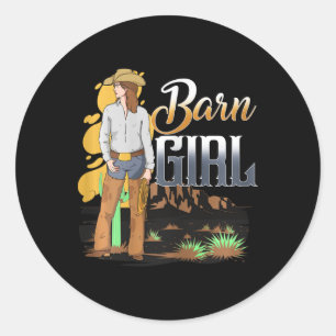 Barn Girl I Equestrian Pony Horse Fan Classic Round Sticker
