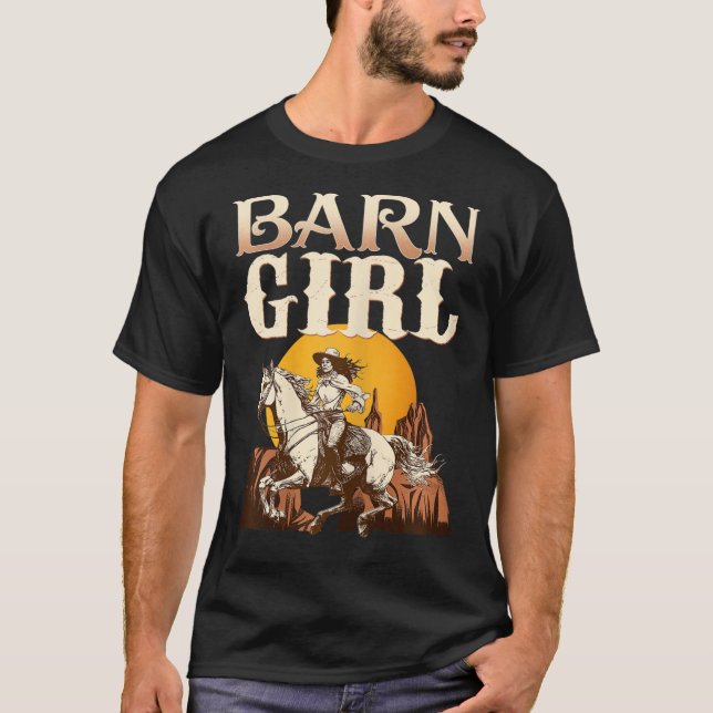 Barn Girl I Equestrian Pony Horse Fan  T-Shirt (Front)