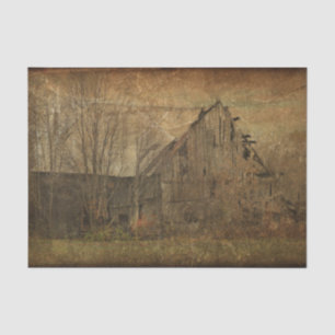 Barn Grunge Texture Sepia Vintage Country Rustic Tissue Paper