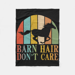 Barn Hair Dont Care Horse Rider Riding Racing Eque Fleece Blanket
