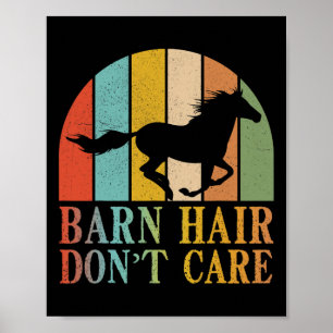 Barn Hair Dont Care Horse Rider Riding Racing Eque Poster
