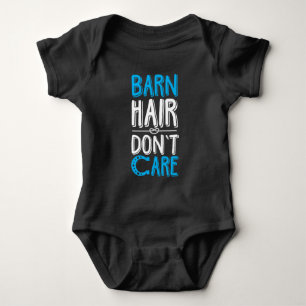 Barn Hair don't care Pony Horse Riding Girl Baby Bodysuit