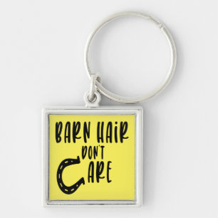 Barn Hair Don't Care Yellow Funny Farm Cute Horse Key Ring