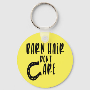 Barn Hair Don't Care Yellow Funny Farm Cute Horse Key Ring