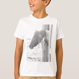Barn Horse/Black and White Photography T-Shirt