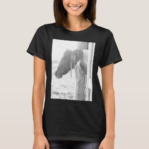 Barn Horse/Black and White Photography T-Shirt