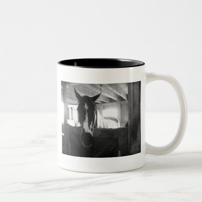 Barn Horse Two-Tone Coffee Mug (Right)