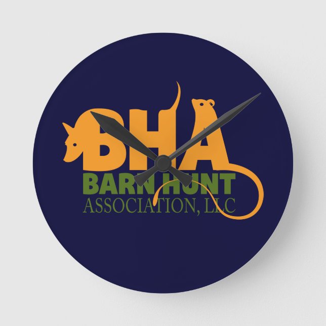 Barn Hunt Association LLC Logo Gear Round Clock (Front)