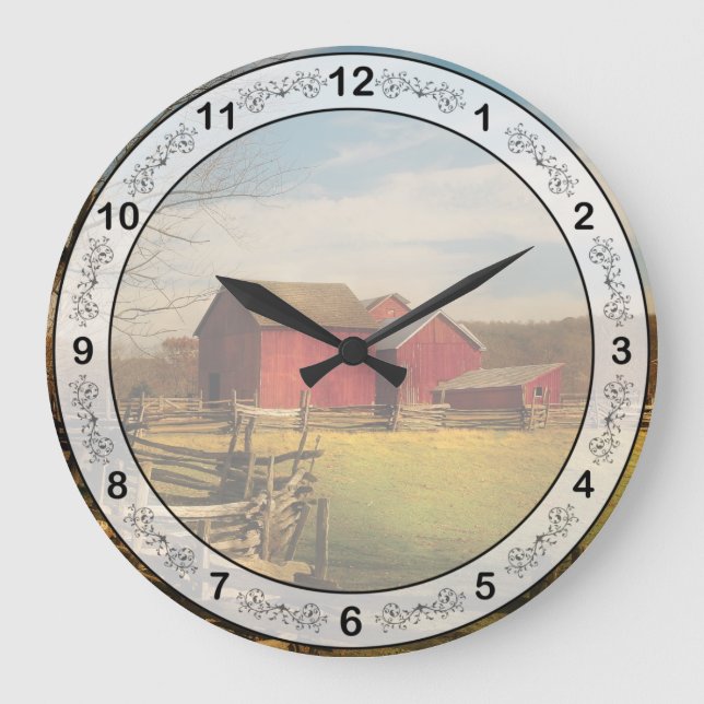 Barn - I bought the farm Large Clock (Front)