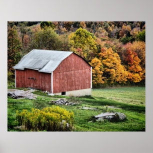 Barn in Autumn - PA Poster