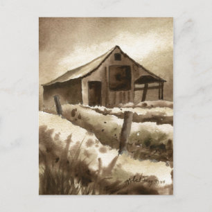 "Barn In Browns" Country Roads Postcard