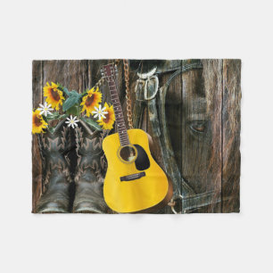 Barn In God We Trust Fleece Blanket