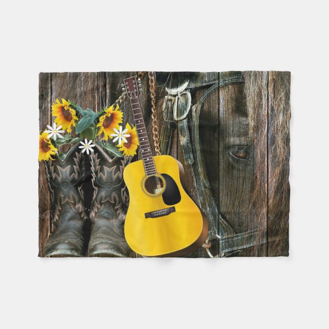 Barn In God We Trust Fleece Blanket (Front (Horizontal))