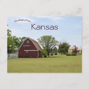 Barn in Rural Kansas Postcard