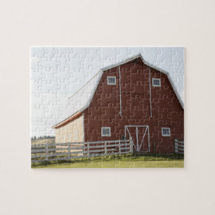 Barn in rural landscape jigsaw puzzle