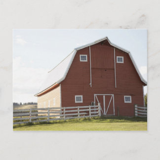 Barn in rural landscape postcard
