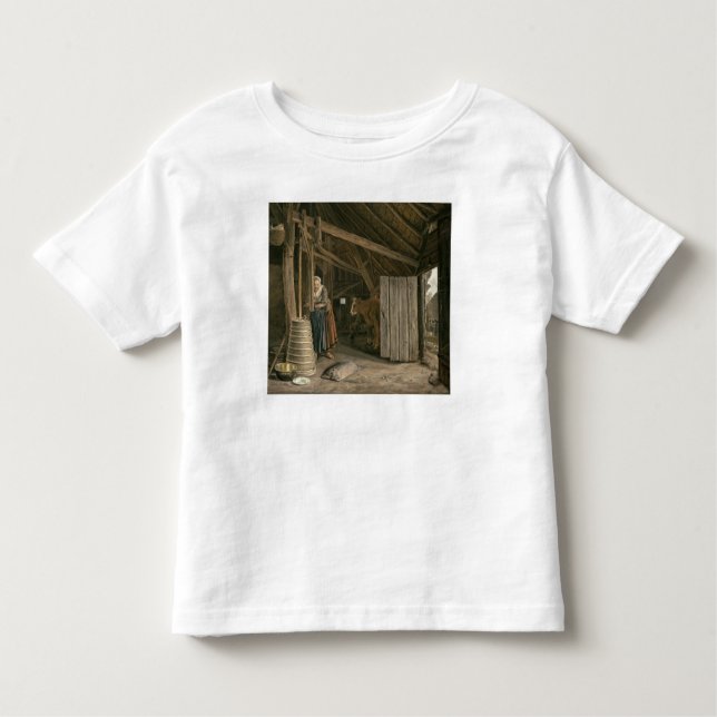 Barn Interior with a Maid Churning Butter Toddler T-Shirt (Front)