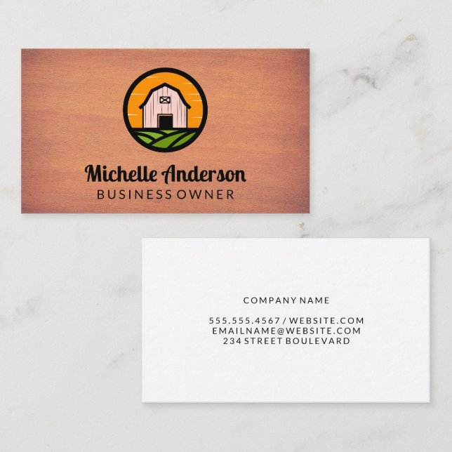 Barn Logo | Wood Business Card (Front/Back)