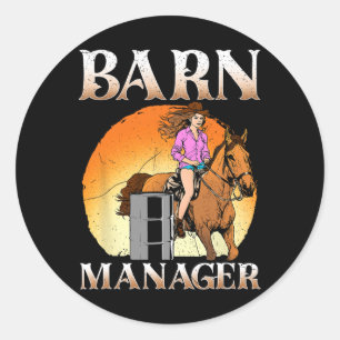 Barn Manager I Equestrian Pony Horse Fan Classic Round Sticker