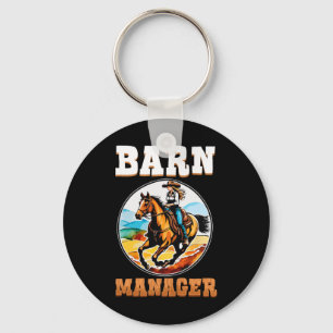Barn Manager I Equestrian Pony Horse Fan Key Ring