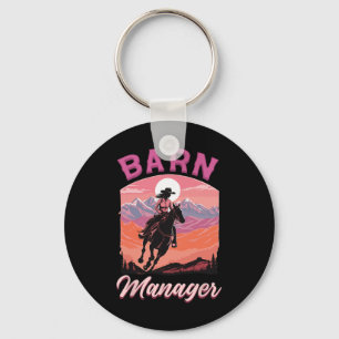 Barn Manager I Equestrian Pony Horse Fan Key Ring