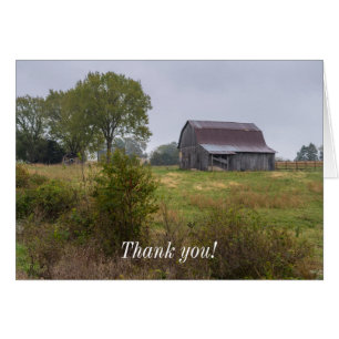 Barn On A Hill Thank You Card