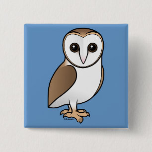 Barn Owl 15 Cm Square Badge