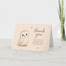Barn Owl Baby Shower Thank You