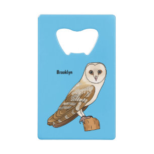 Barn owl bird cartoon illustration 