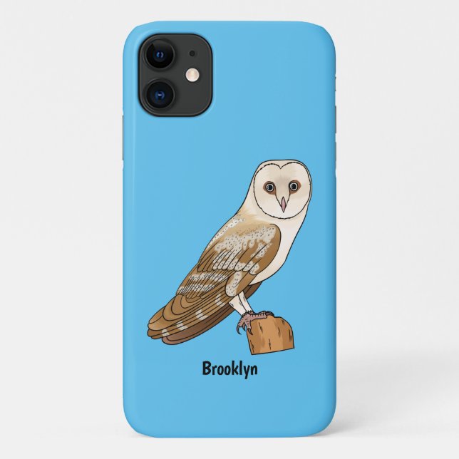 Barn owl bird cartoon illustration   Case-Mate iPhone case (Back)