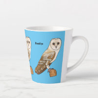 Barn owl bird cartoon illustration