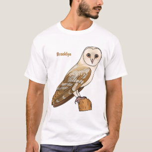 Barn owl bird cartoon illustration T-Shirt