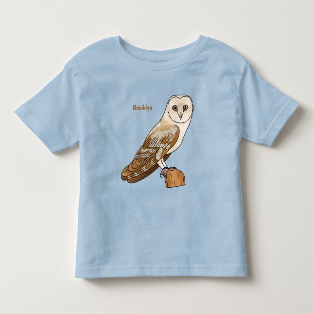 Barn owl bird cartoon illustration  toddler T-Shirt (Front)