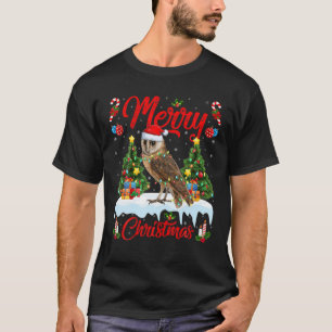 Barn Owl Bird Lover Xmas Lighting Santa Barn Owl C T-Shirt