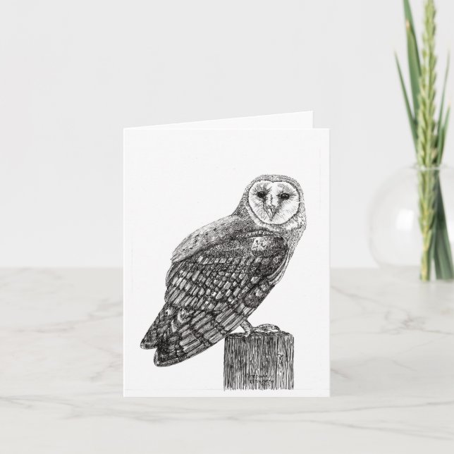 Barn Owl Blank Note Card (Front)