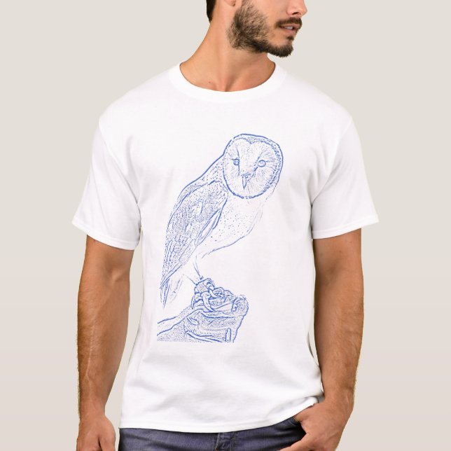 Barn Owl (blue) T-Shirt (Front)