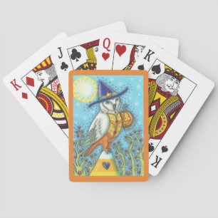 BARN OWL, CANDY CORN, HALLOWEEN PLAYING CARDS