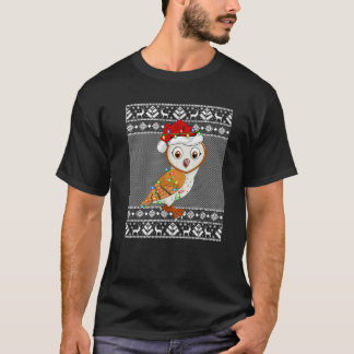 Barn Owl Christmas Lights Matching Santa Ugly Swea T-Shirt