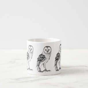 Barn Owl - Drawing In Black Pen Espresso Cup